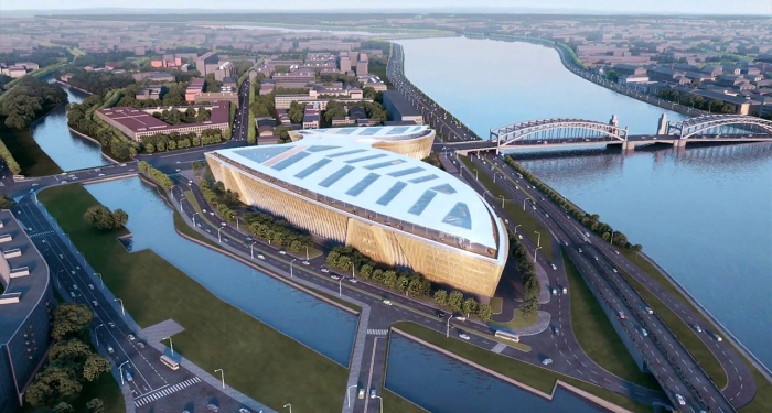 Как выполняется строительство на Охтинском мысу