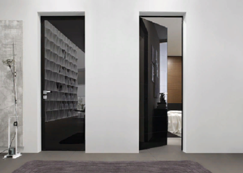 Преимущества и установка черных стеклянных дверей