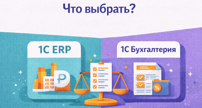 1С ERP или 1С Бухгалтерия: в чём разница и что выбрать